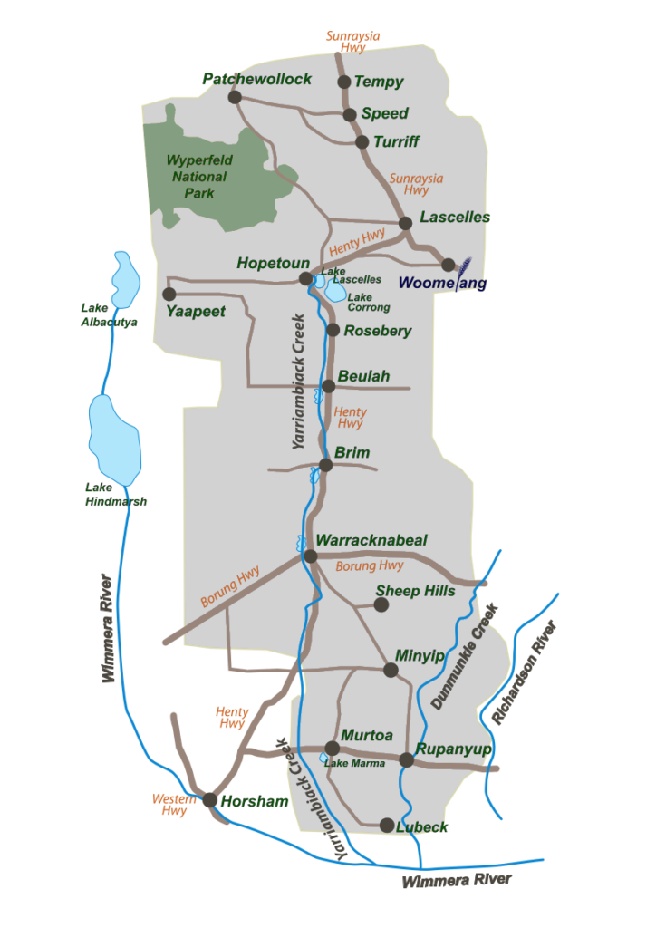 pictorial map of the Yarriambiack Shire